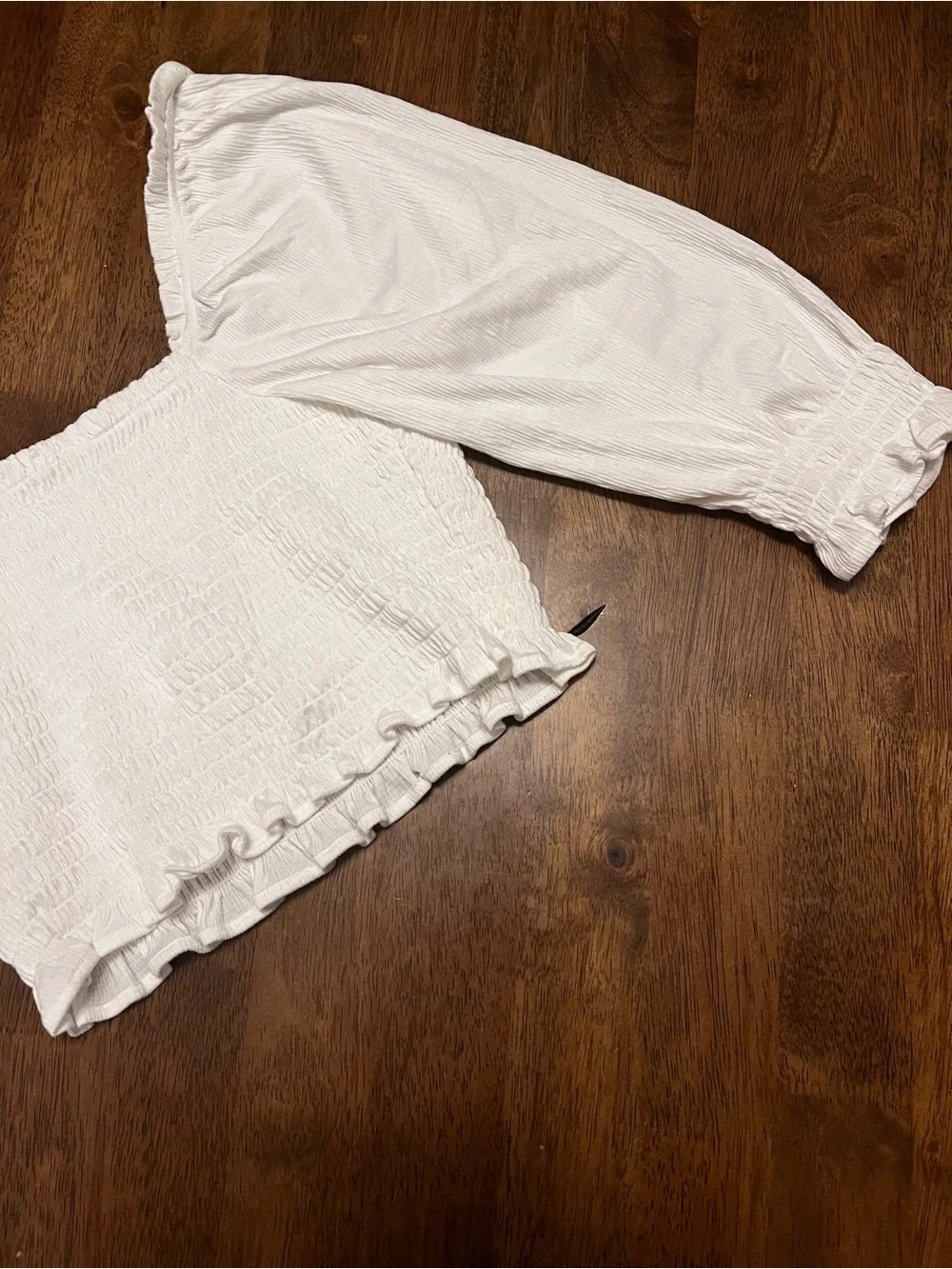 Free People Brencye Ivory Smocked Crop Top Size Small